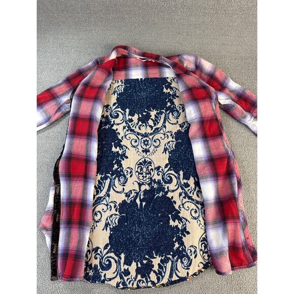 Soft Surroundings Pastiche Plain Flannel Shirt Jacquard Tapestry Floral Small - Picture 4 of 12